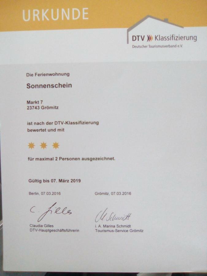 Wohnung Sonnenschein Inkl Strandkorb Vom 01 05-01 10 Grömitz Екстериор снимка